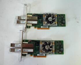 Qlogic Qle2662l Lot Of 2 Dual Port Channel Adapter Card 1kk8w With Transceiver