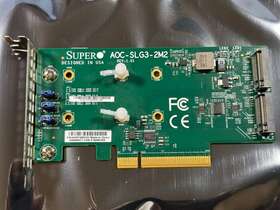 Aoc-slg3-2m2 Supermicro Dual Nvme M.2 To Pci Express Pcie 3.0 X8 Adapter