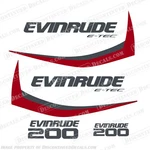 Fits Evinrude 200HP G1 E-tec Decal Kit (red) 2014-2016. Fixed Price $129.95.