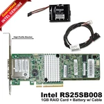 Intel RS25SB008 6GB/S Pci-e Sas 1GB Controllers Raid Cards + Battery. Fixed Price $19.99.