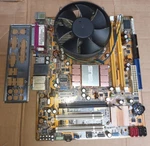 Asus P5KPL-CM, LGA775 Motherboard With Cpu 3.00 Ghz, 1GB Ram Heatsink And Fan. Fixed Price $75.00.