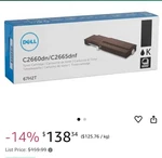 Dell 3070F Black High Yield Toner Cartridge. Fixed Price $200.00.