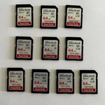 Sandisk 64GB Ultra Plus Sd Memory Card, Class 10/UHS-1, 80MB/S High Performance. Fixed Price $78.25.