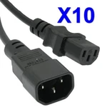 (lot Of 10) 10FT Power Extension Cord C13 C14 18AWG Hp High Quality. Fixed Price $49.95.